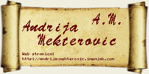 Andrija Mekterović vizit kartica